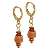 Pendientes de oro alma mística marrón